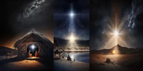 Nativity Scene Christmas Adverts generated by midjourney