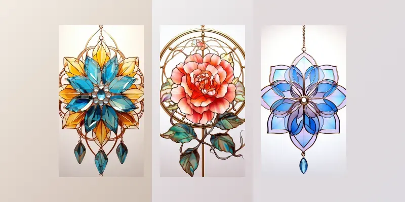 Stained Glass Flowers generated by undefined