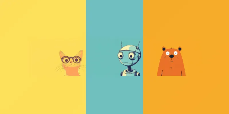 Playful Minimalist Cartoon Characters generated by undefined