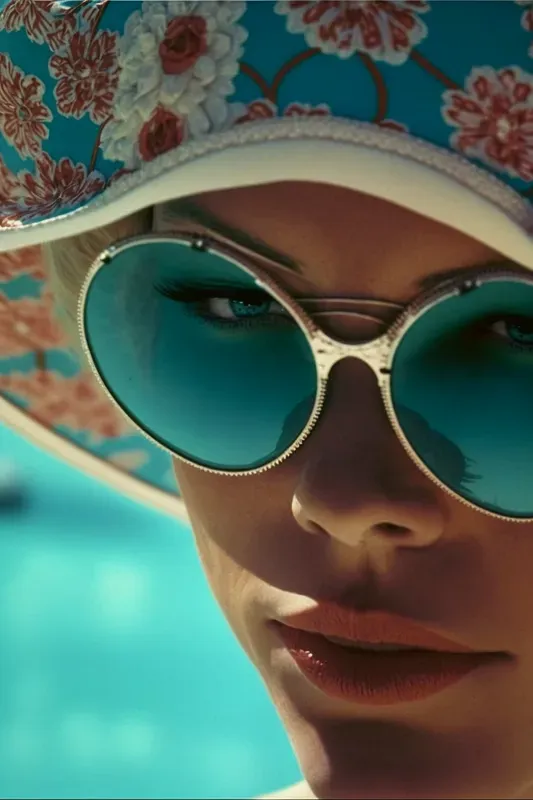 Retro Swimsuit And Poolside Women