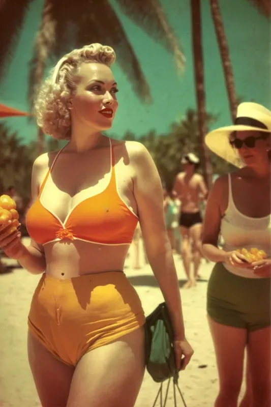 Flirtatious 1950s Swimsuit Photographs