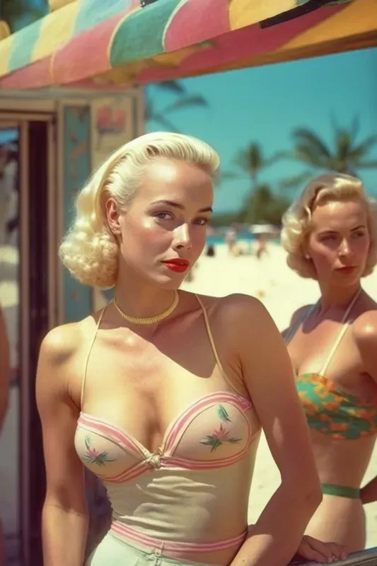 Flirtatious 1950s Swimsuit Photographs