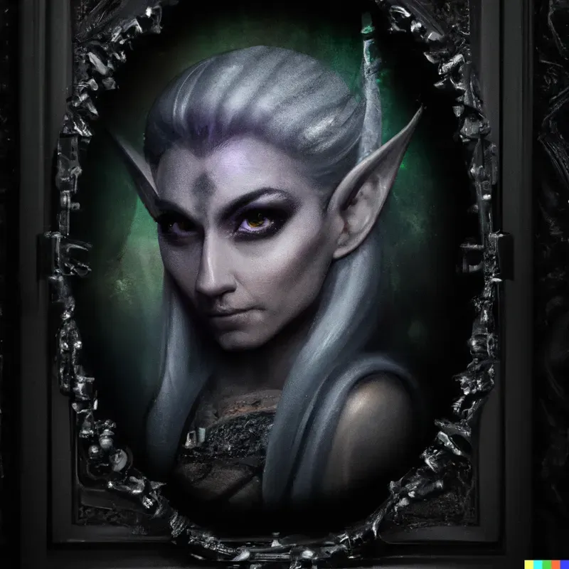 DND Character Portrait - Drow Elf