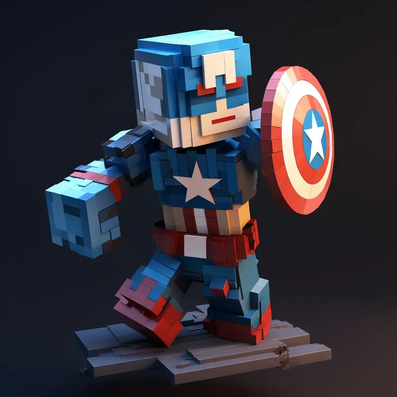 Blocky Versions Of Marvel Characters