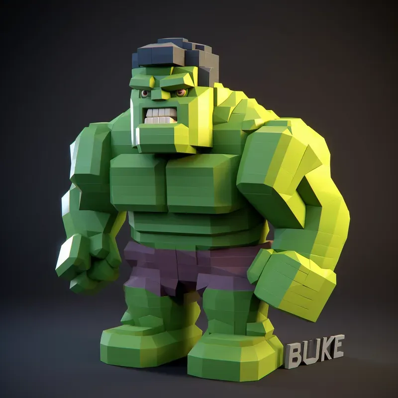 Blocky Versions Of Marvel Characters