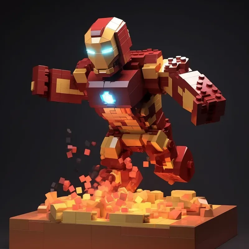 Blocky Versions Of Marvel Characters