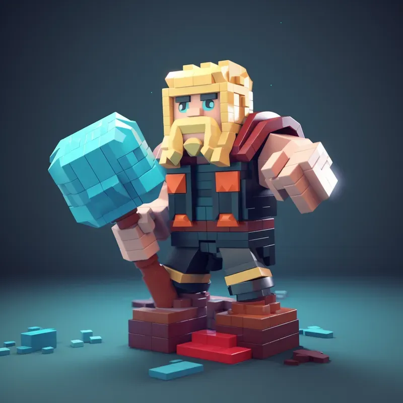 Blocky Versions Of Marvel Characters