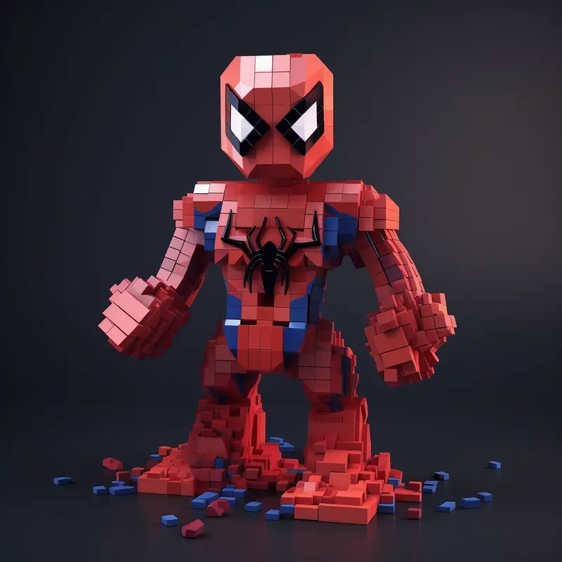 Blocky Versions Of Marvel Characters