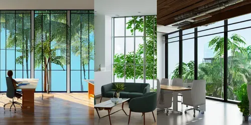 Office Images With Different Outside Views generated by promptbase