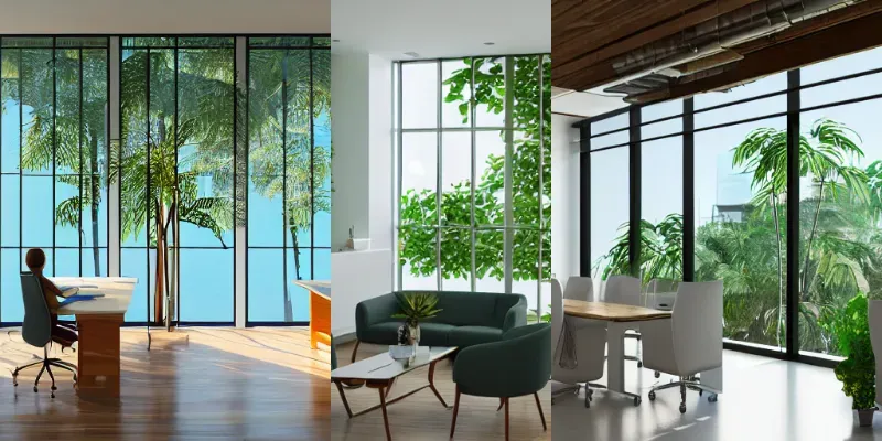 Office Images With Different Outside Views generated by undefined