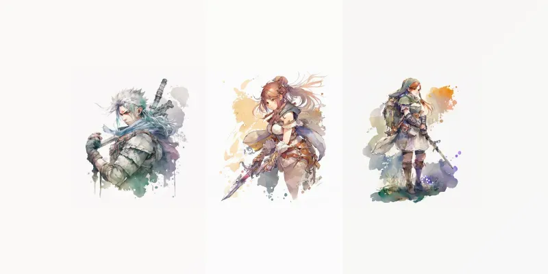 Watercolor Art - Jrpgs generated by undefined