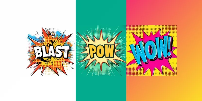 Retro Comic Style Pop Art Words generated by undefined