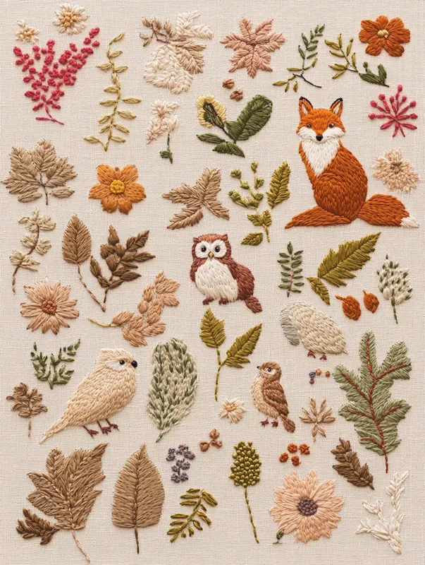 Charming Embroidery Motifs For Crafting