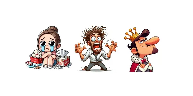 Funny Cartoon Clipart On Emotions generated by undefined