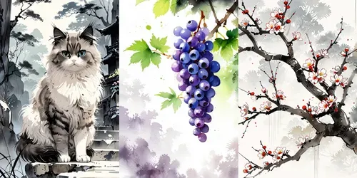 Chinese Ink Paintings Vs Anime Posters generated by leonardo
