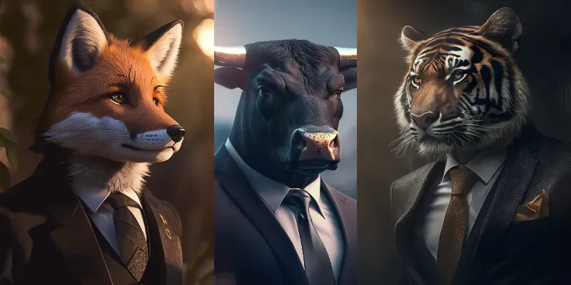Wild Animals In Business Suits generated by undefined