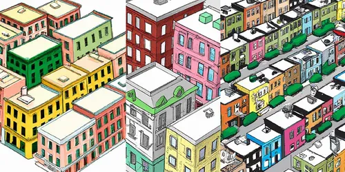 Cute 3D City Blocks And Neighborhoods generated by dalle