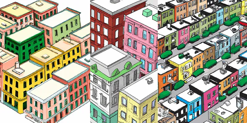 Cute 3D City Blocks And Neighborhoods generated by undefined