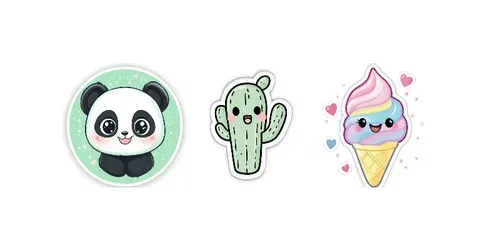 Adorable Kawaii Stickers generated by midjourney