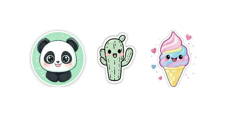 Adorable Kawaii Stickers generated by undefined