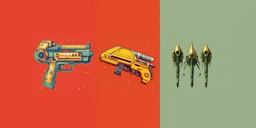Cartoon Weapons generated by midjourney