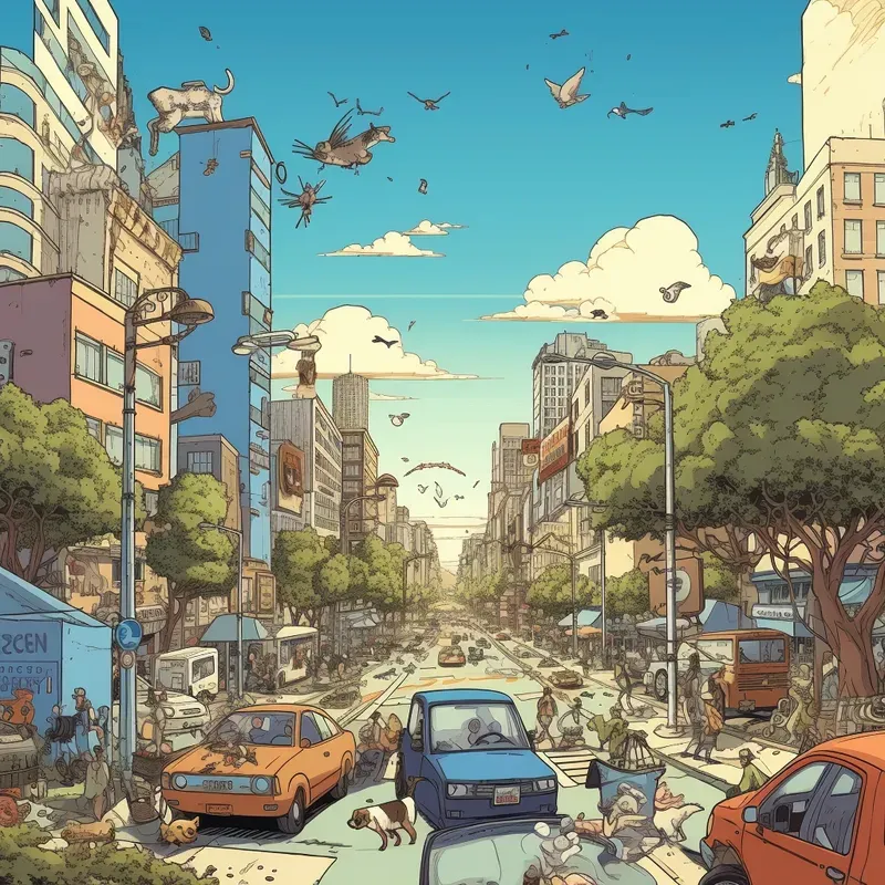 Big City Life Comic Art