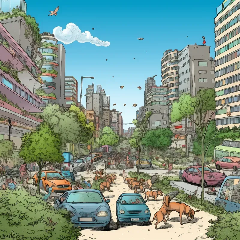 Big City Life Comic Art