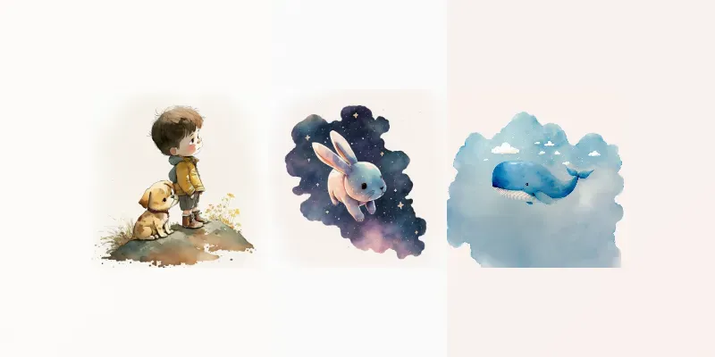 Kids Watercolor Illustrations generated by undefined