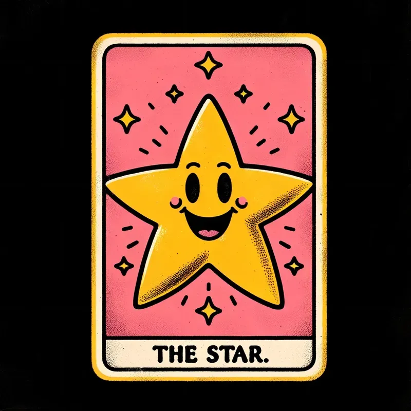 Cartoon Vintage Tarot Cards With Text
