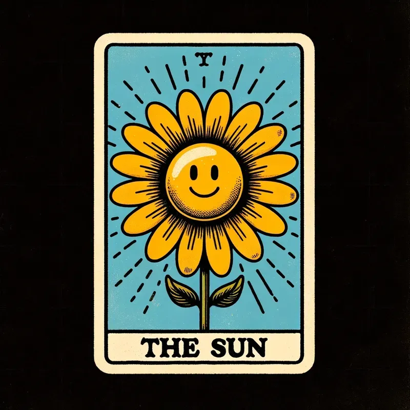 Cartoon Vintage Tarot Cards With Text