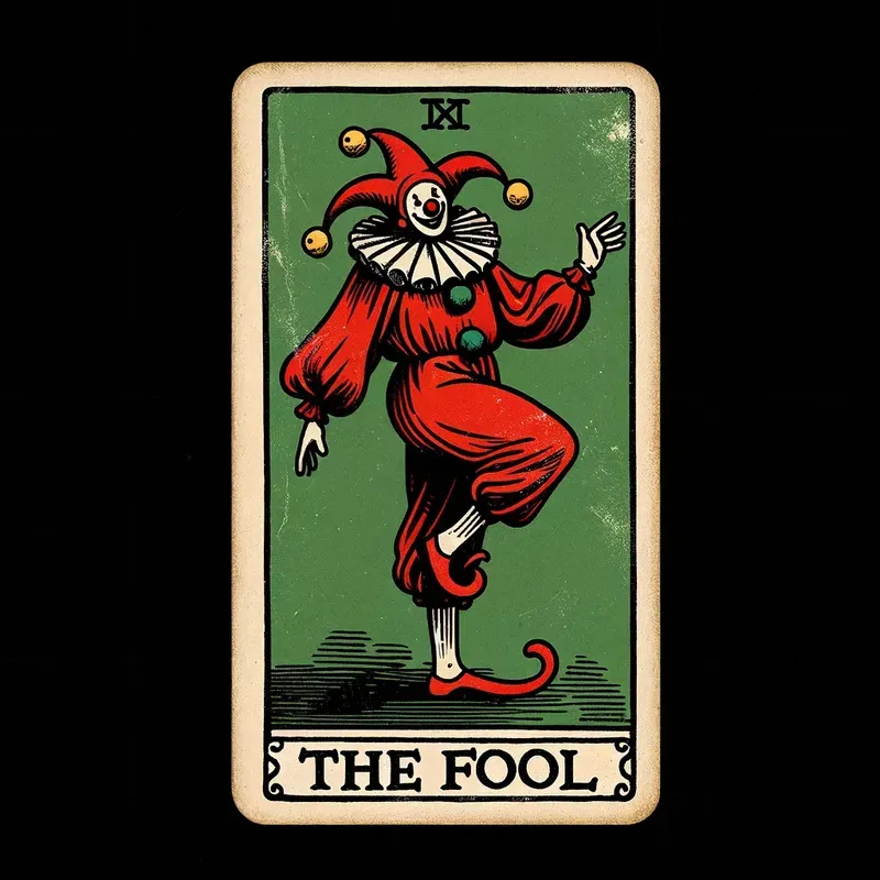 Cartoon Vintage Tarot Cards With Text