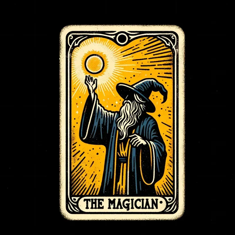Cartoon Vintage Tarot Cards With Text