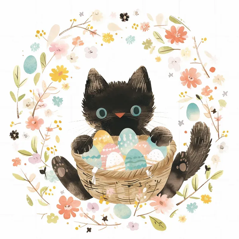 Cute Watercolor Easter Clip Art