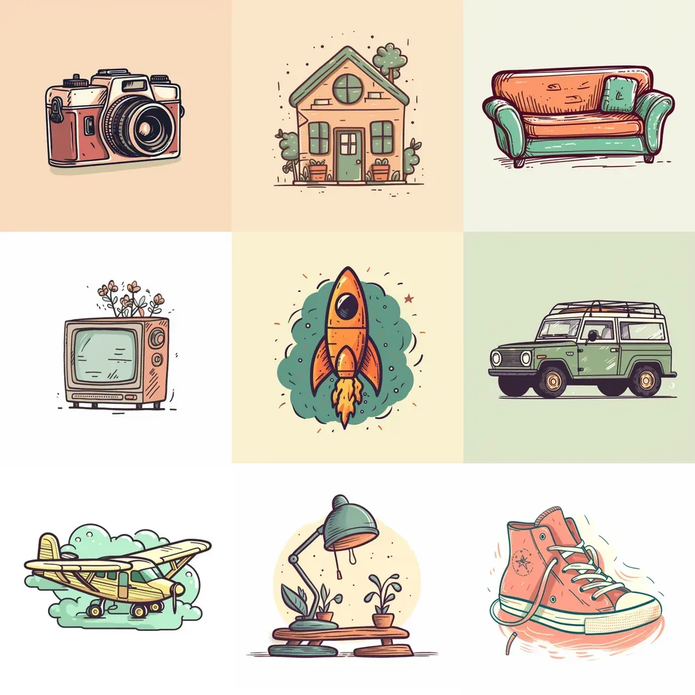 Handdrawn Style Things From Normal Days