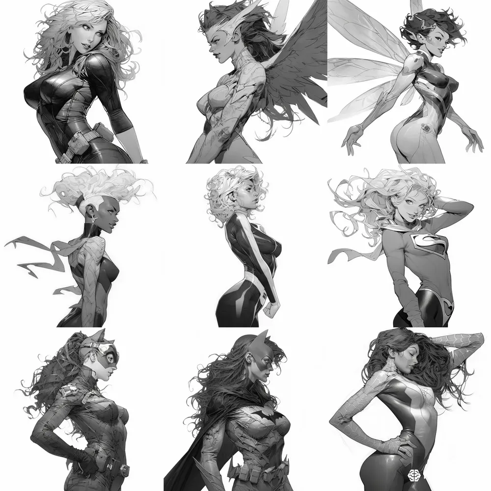 Drawn Sketches Of Superhero Girls