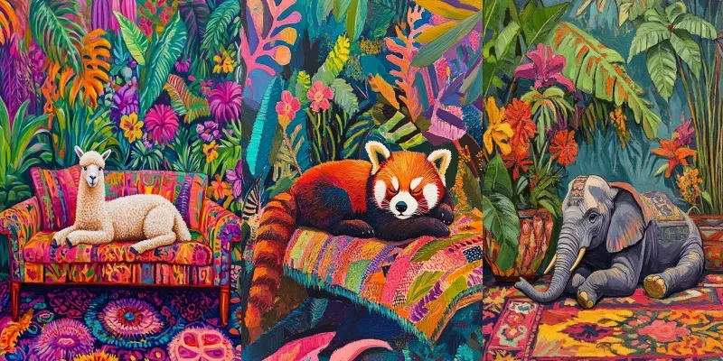 Tropical Retreat Oil Paintings generated by undefined