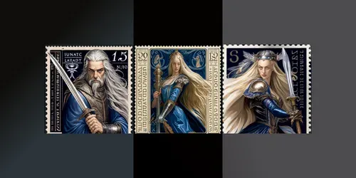 Renaissance Hero Stamps generated by midjourney
