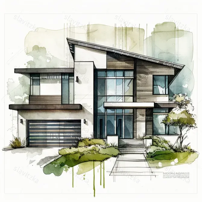 Architecture Facades Watercolors