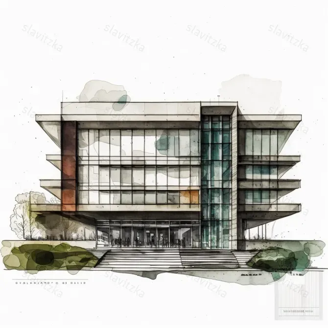 Architecture Facades Watercolors