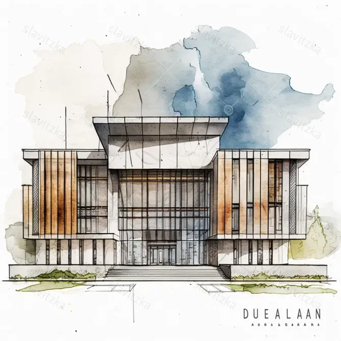 Architecture Facades Watercolors