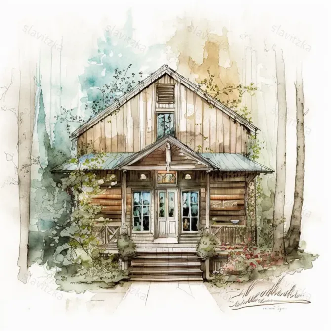 Architecture Facades Watercolors