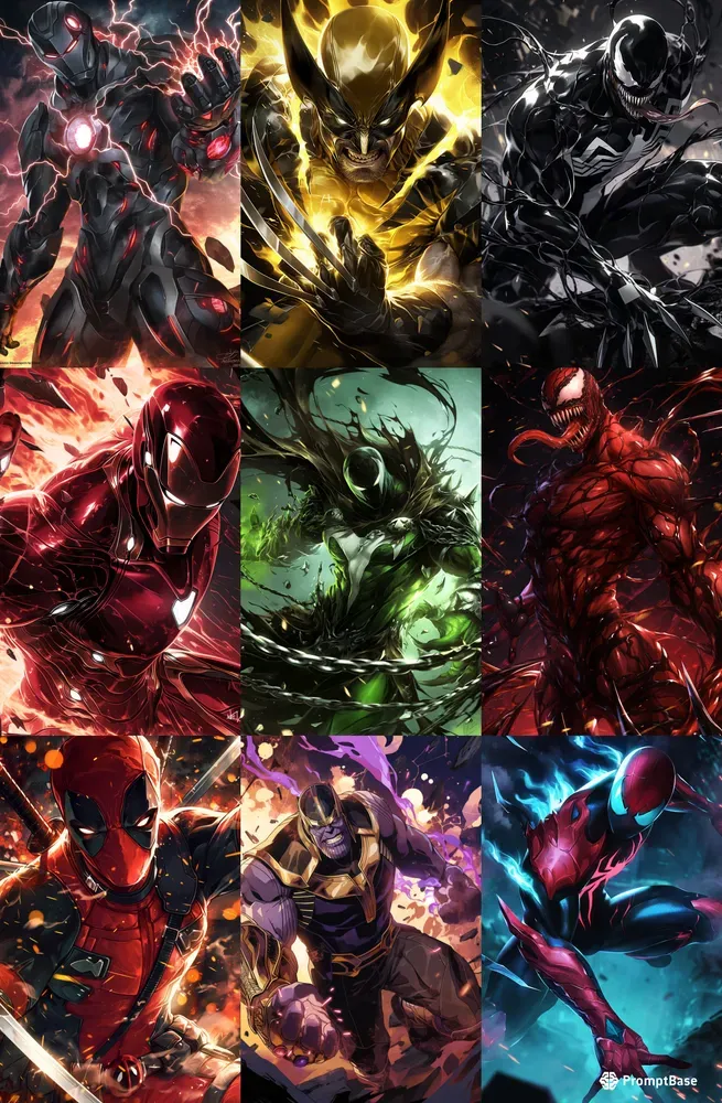 Marvel Comic Action Pose Illustrations