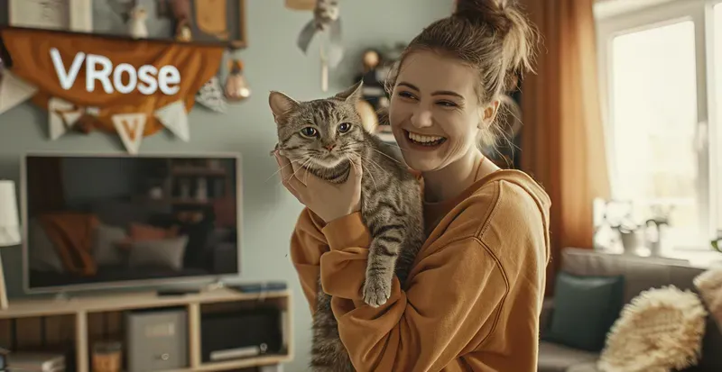 Women And Their Pets In Happy Moments