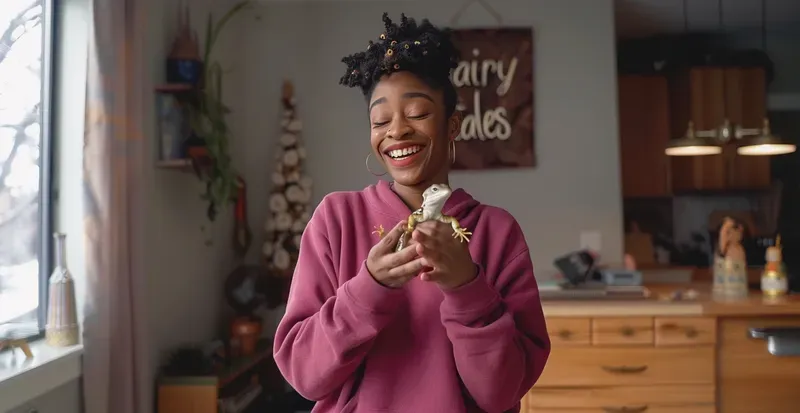 Women And Their Pets In Happy Moments