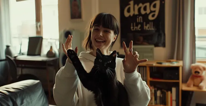 Women And Their Pets In Happy Moments