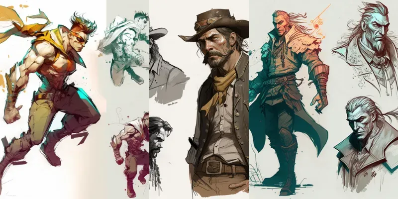 Art Sketches Of Characters generated by undefined