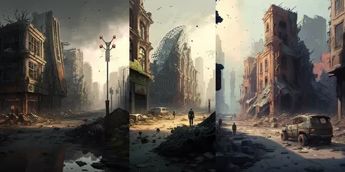 Post Apocalyptic Cities generated by midjourney