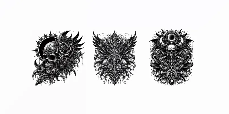 Intricate Gothic Tattoo Designs generated by undefined
