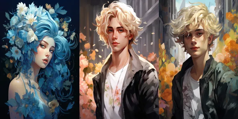 Anime Characters With Flowers generated by undefined