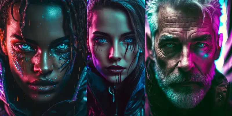 Dark Cyberpunk Portraits generated by undefined